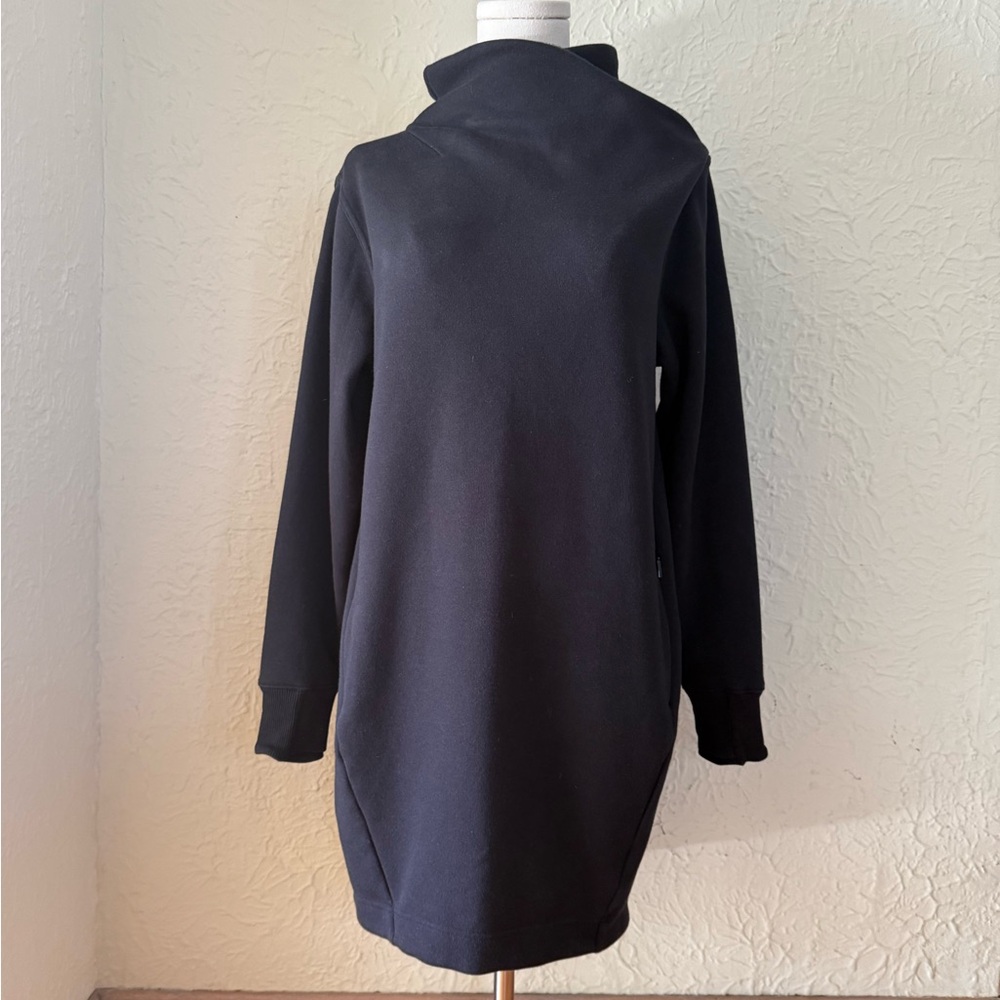 Athleta, black long sleeve sweatshirt dress